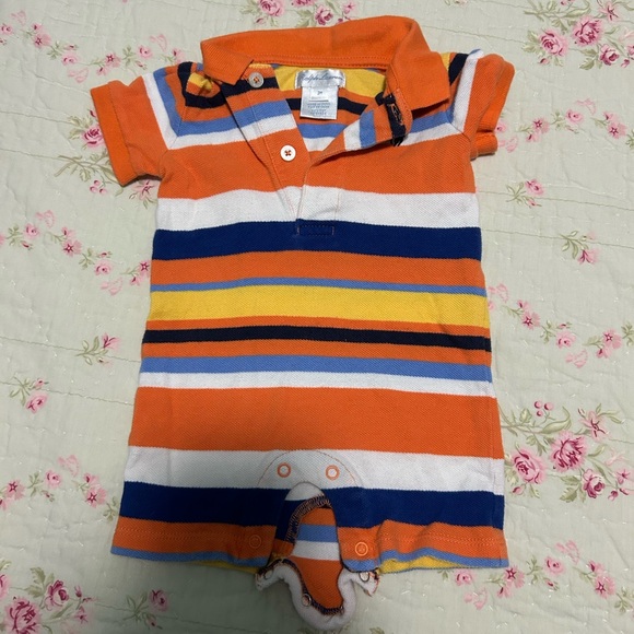 Ralph Lauren Other - Ralph Lauren orange stripes polo romper size 3 months